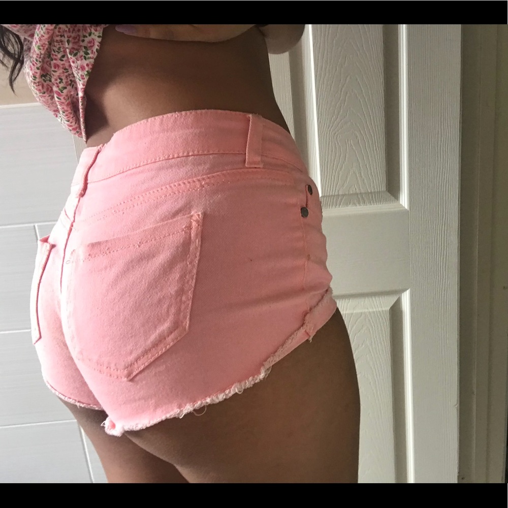 Neon orange shorts great for summer time